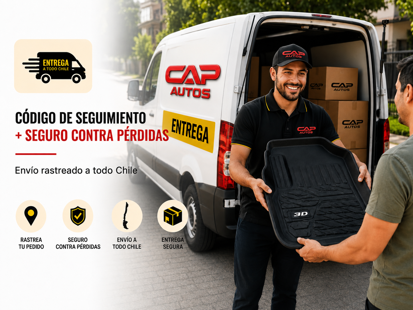 Código de seguimiento + seguro contra pérdidas — Envío rastreado a todo Chile